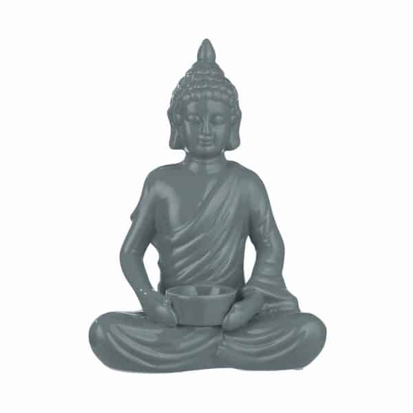 BUDDHA Decorative figurine with glass tealight holder