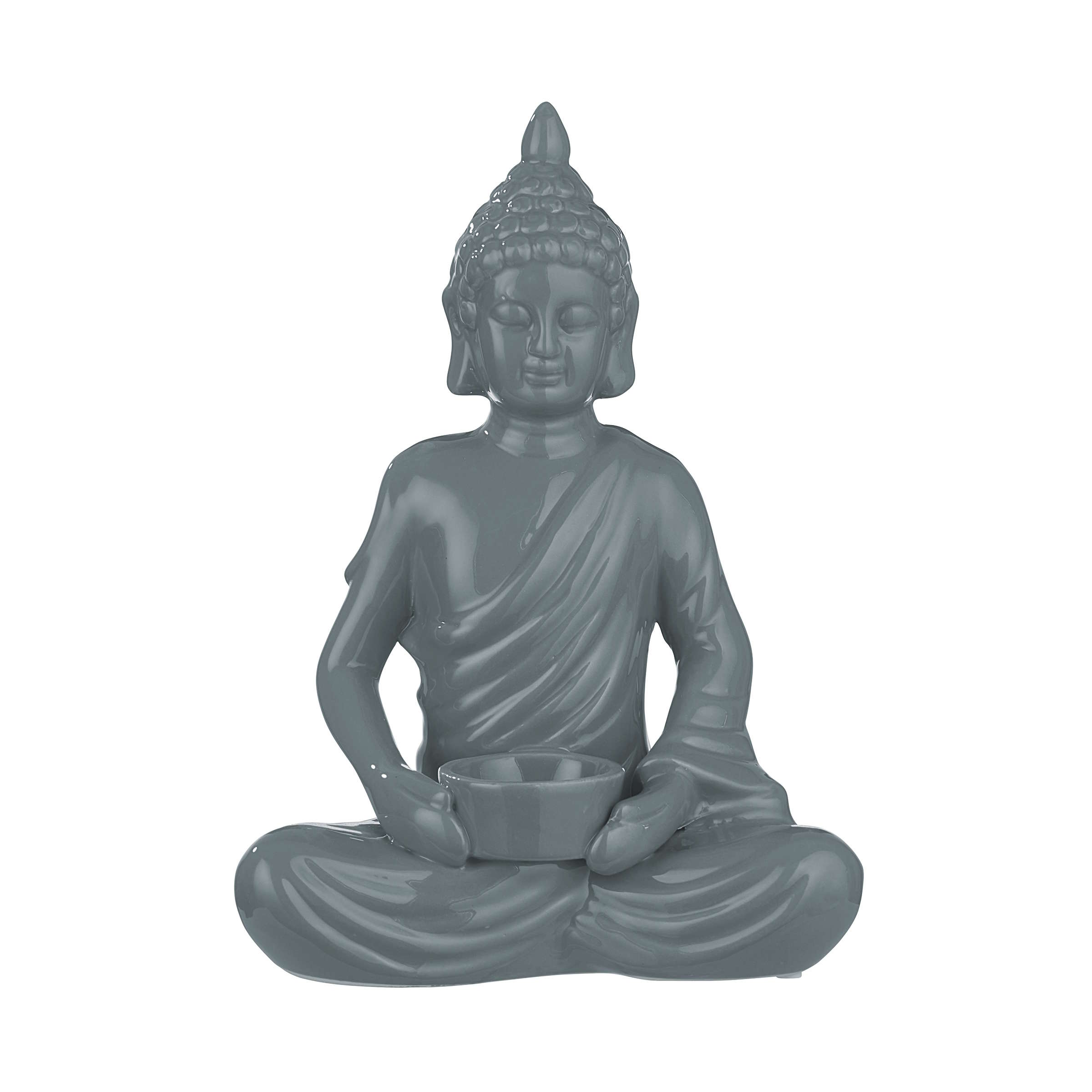 BUDDHA Decorative figurine with glass tealight holder