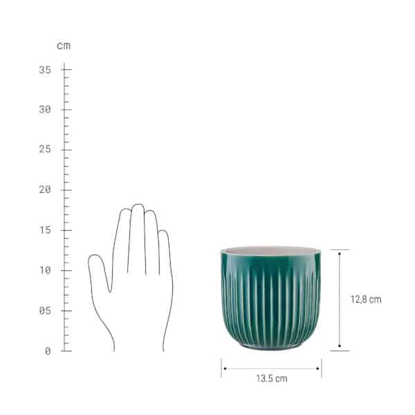 GROOVE flower pot Ø13,5cm, petrol - Image 2