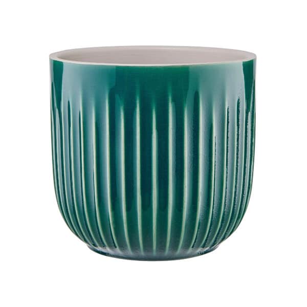 GROOVE flower pot Ø13,5cm, petrol