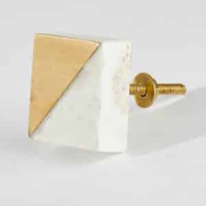 OPEN <span>furniture knob Marmor quadrat white grey</span>