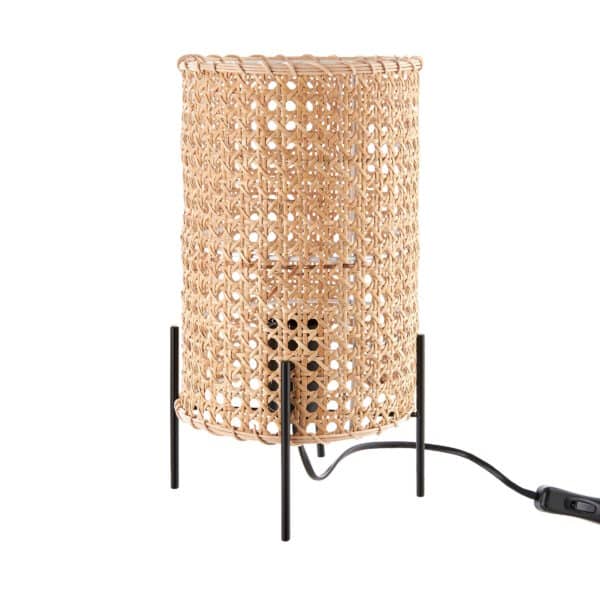 STILO rattan table lamp with metal rack - Image 2