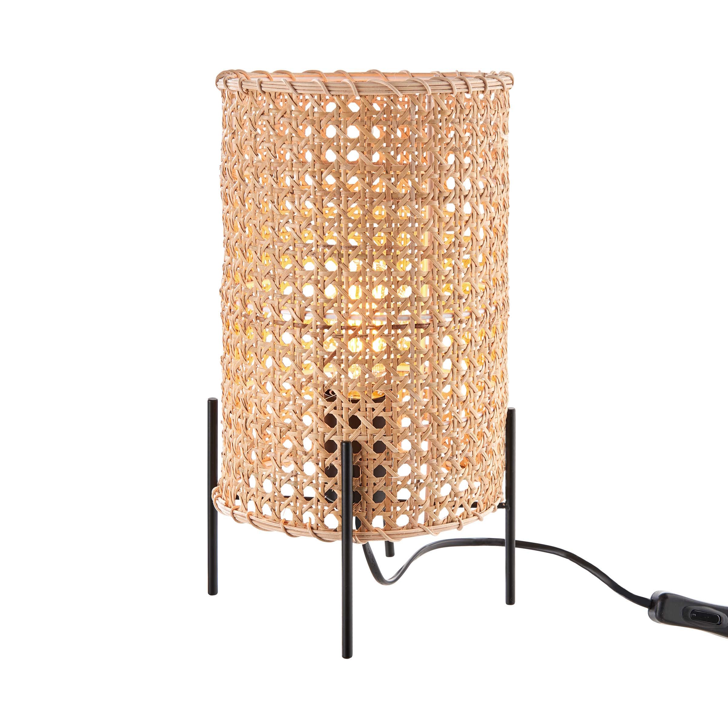 STILO rattan table lamp with metal rack - Image 4