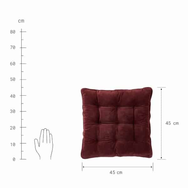 COTTON VELVET <span>seat cushion, bordeaux</span> - Image 4