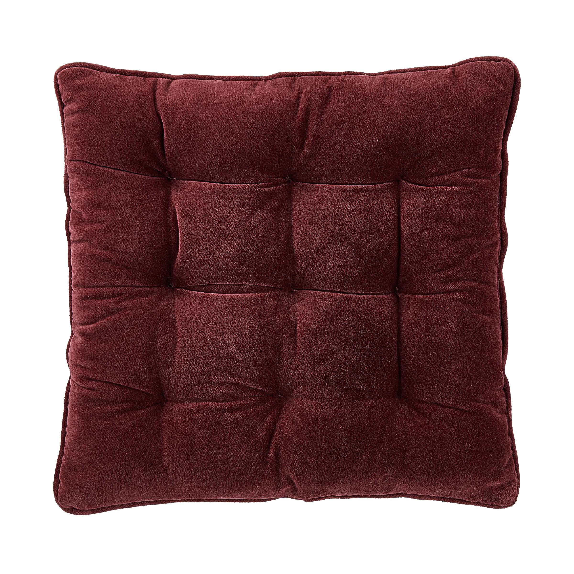 COTTON VELVET <span>seat cushion, bordeaux</span>