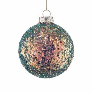 HANG ON <span>glass bauble glitter green 10cm</span>
