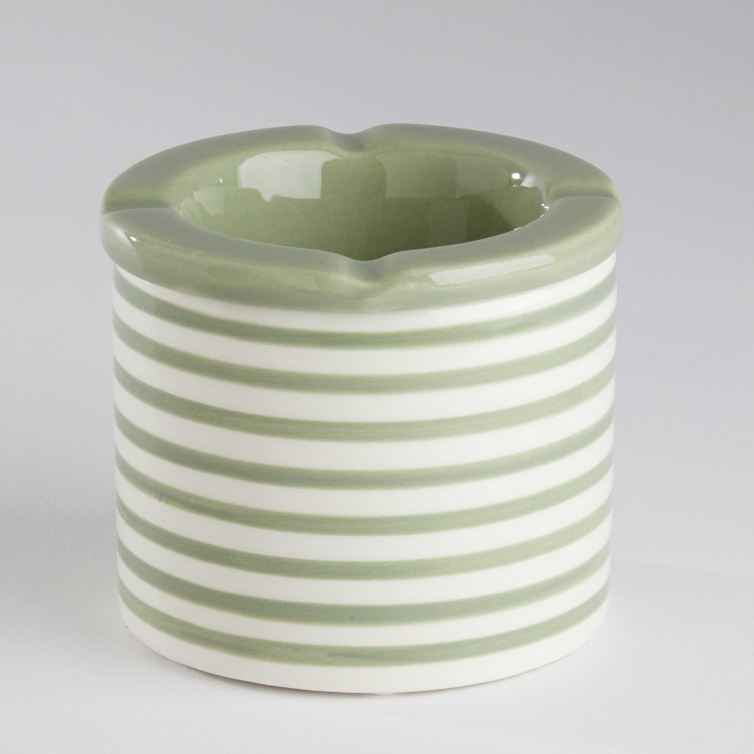 BARRASCA ashtray stripes sage