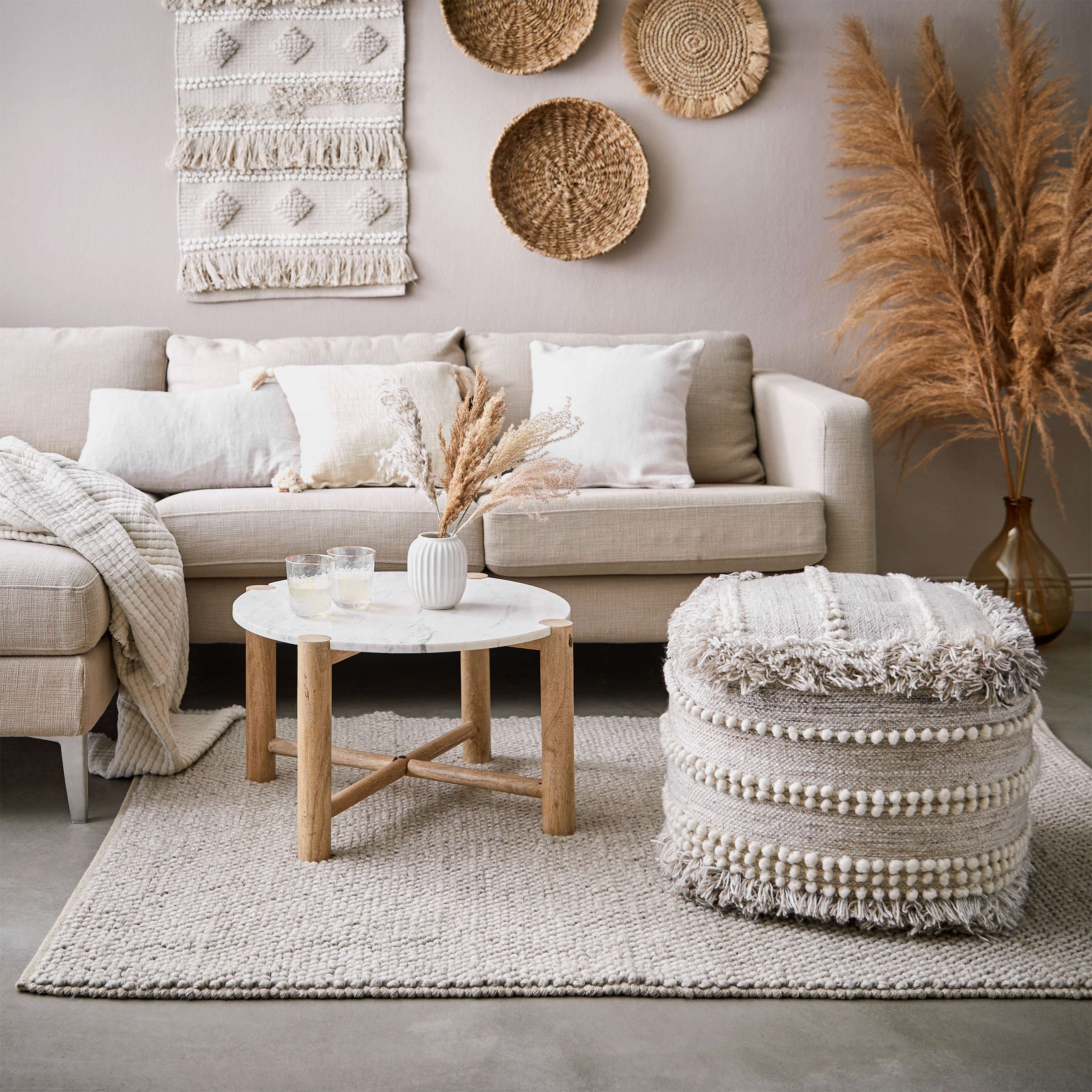 BOHO LOUNGE Woll-Pouf mit Troddeln - Image 2