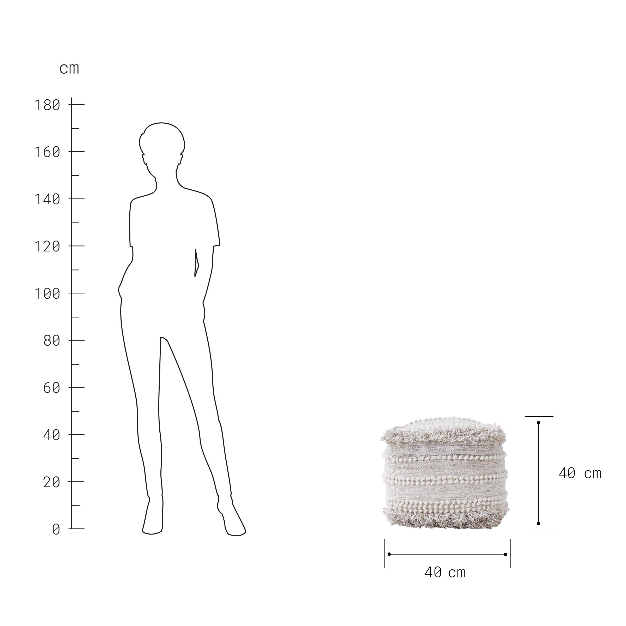 BOHO LOUNGE Woll-Pouf mit Troddeln - Image 4