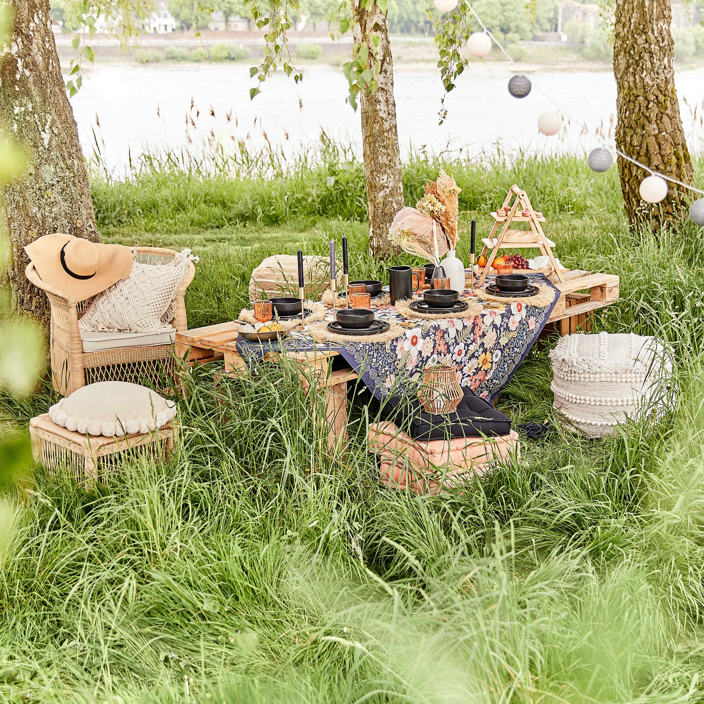 BOHO LOUNGE Woll-Pouf mit Troddeln - Image 7