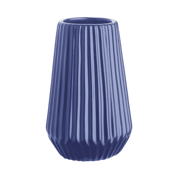 RIFFLE ceramic vase 13,5cm cobalt matt