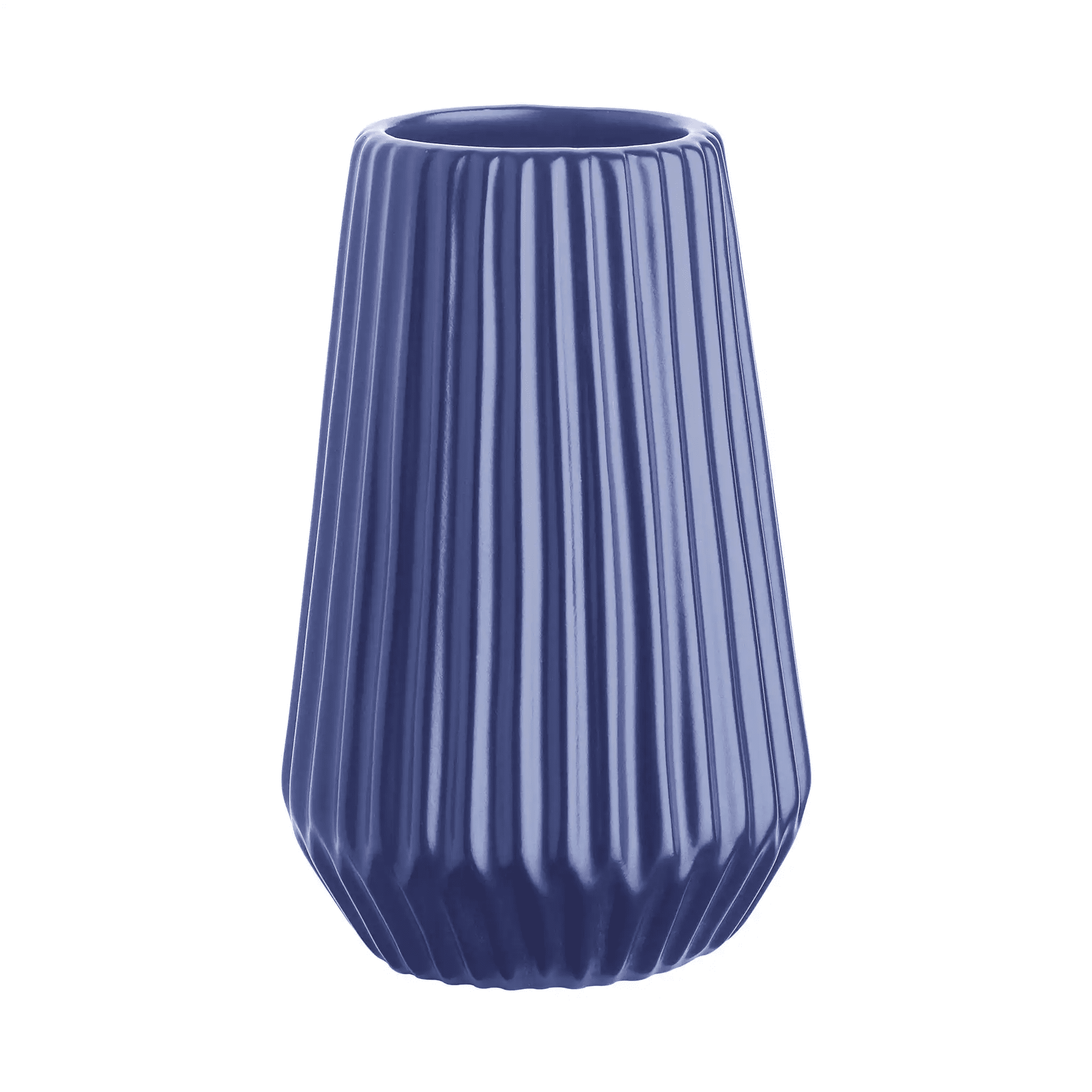 RIFFLE ceramic vase 13,5cm cobalt matt