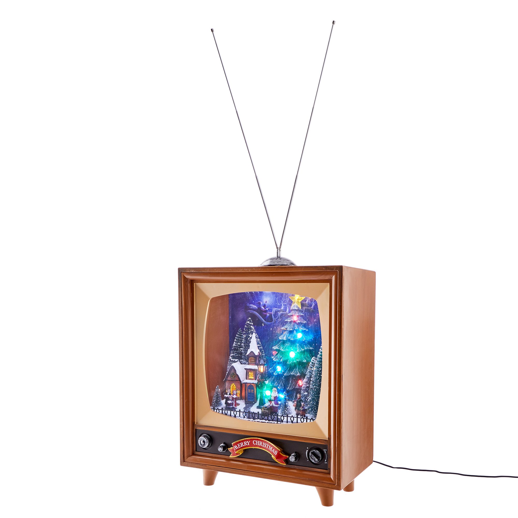 SANTA TV Retro TV w. LED & music, 50cm - Image 4