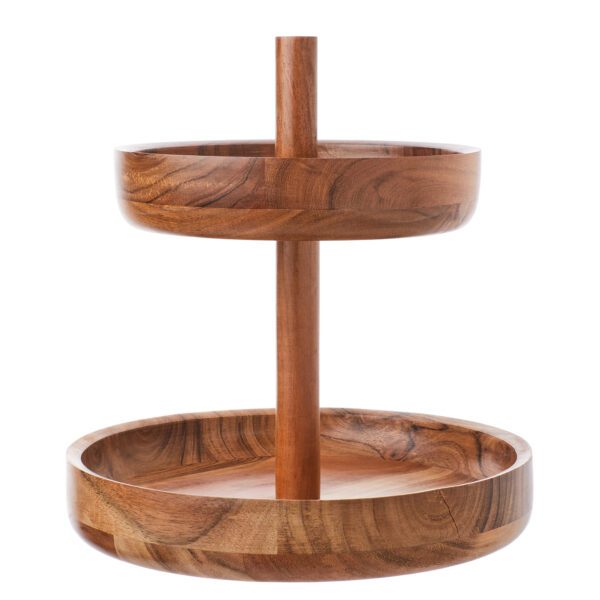 ACACIA wood tray 2 layers h 27 cm - Image 3