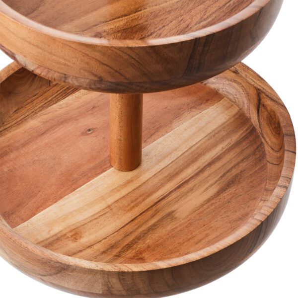 ACACIA wood tray 2 layers h 27 cm - Image 4